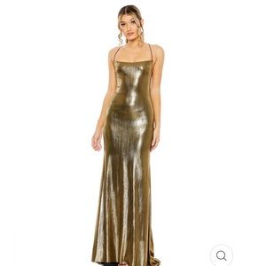 MAC DUGGAL METALLIC CORSET BACK COLUMN GOWN Dress